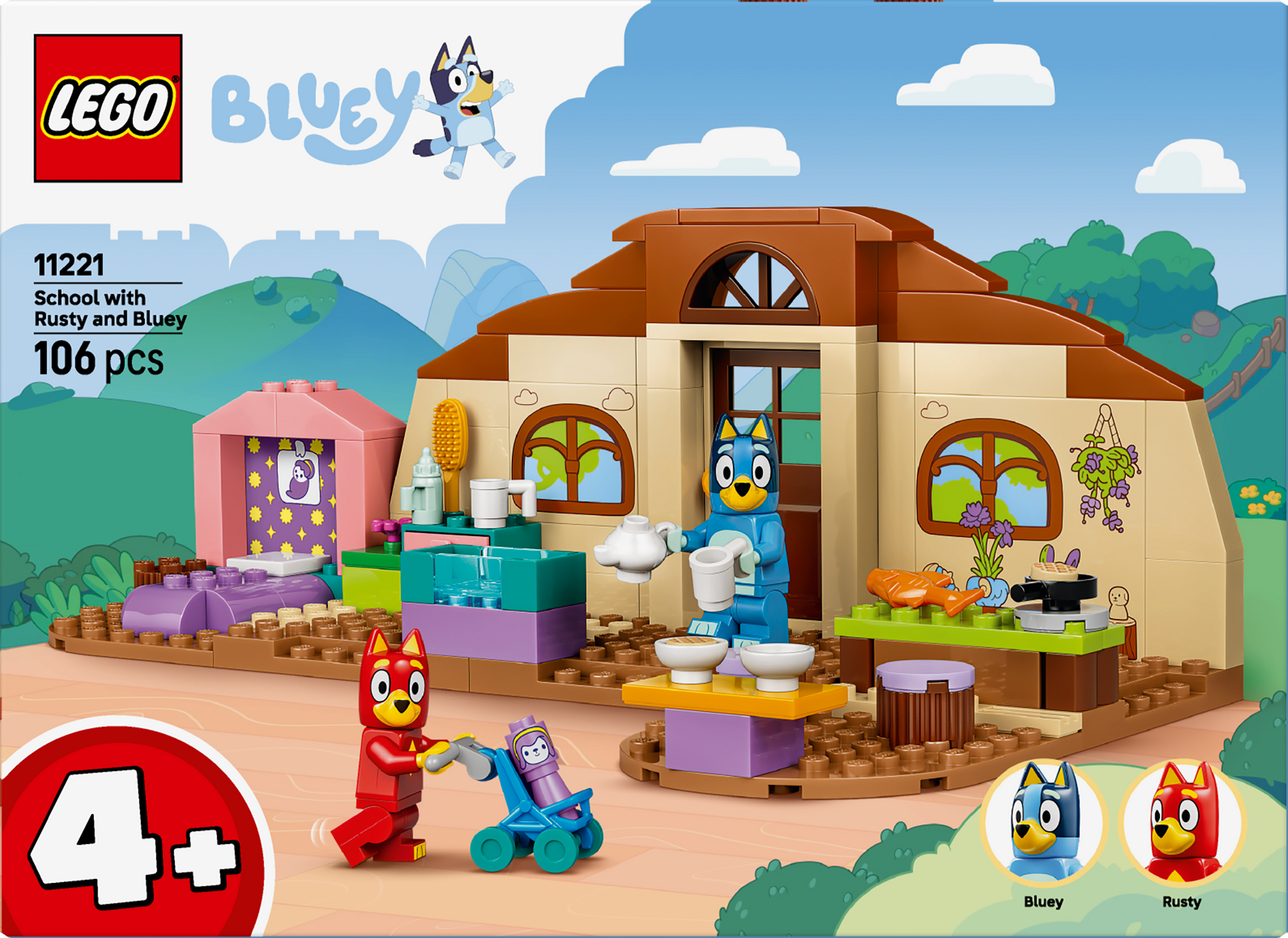 LEGO® | Bluey: School with Rusty and Bluey (11221) - box back