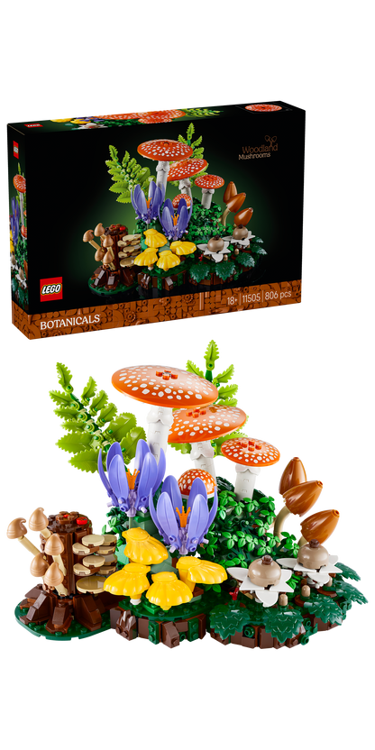 LEGO® | Botanicals: Woodland Mushrooms (11505) - box and product image