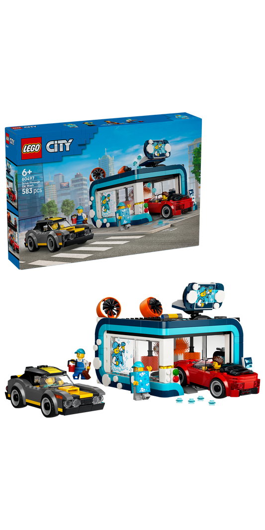 LEGO® | City: Drive-Through Car Wash (60497) - box and product image