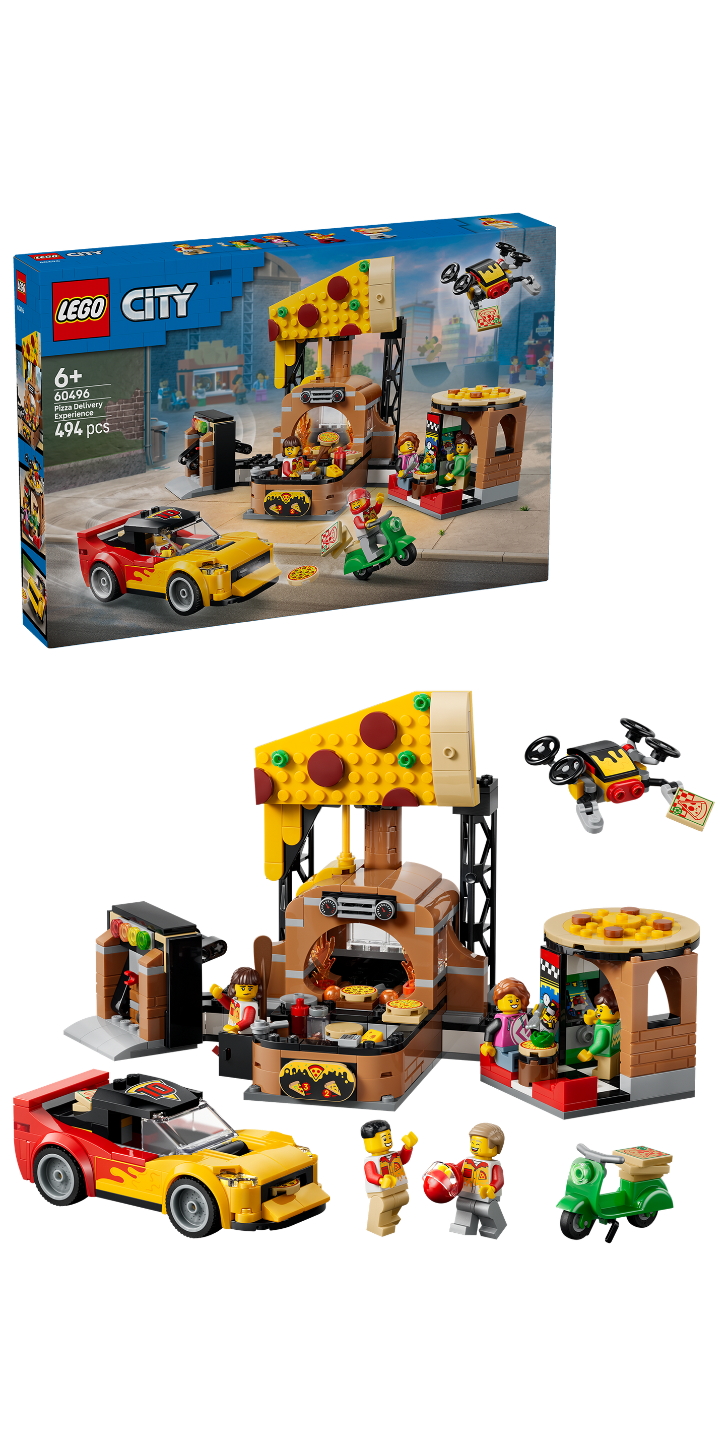 LEGO® | City: Pizza Delivery Experience with Vehicles (60496) - box and product image