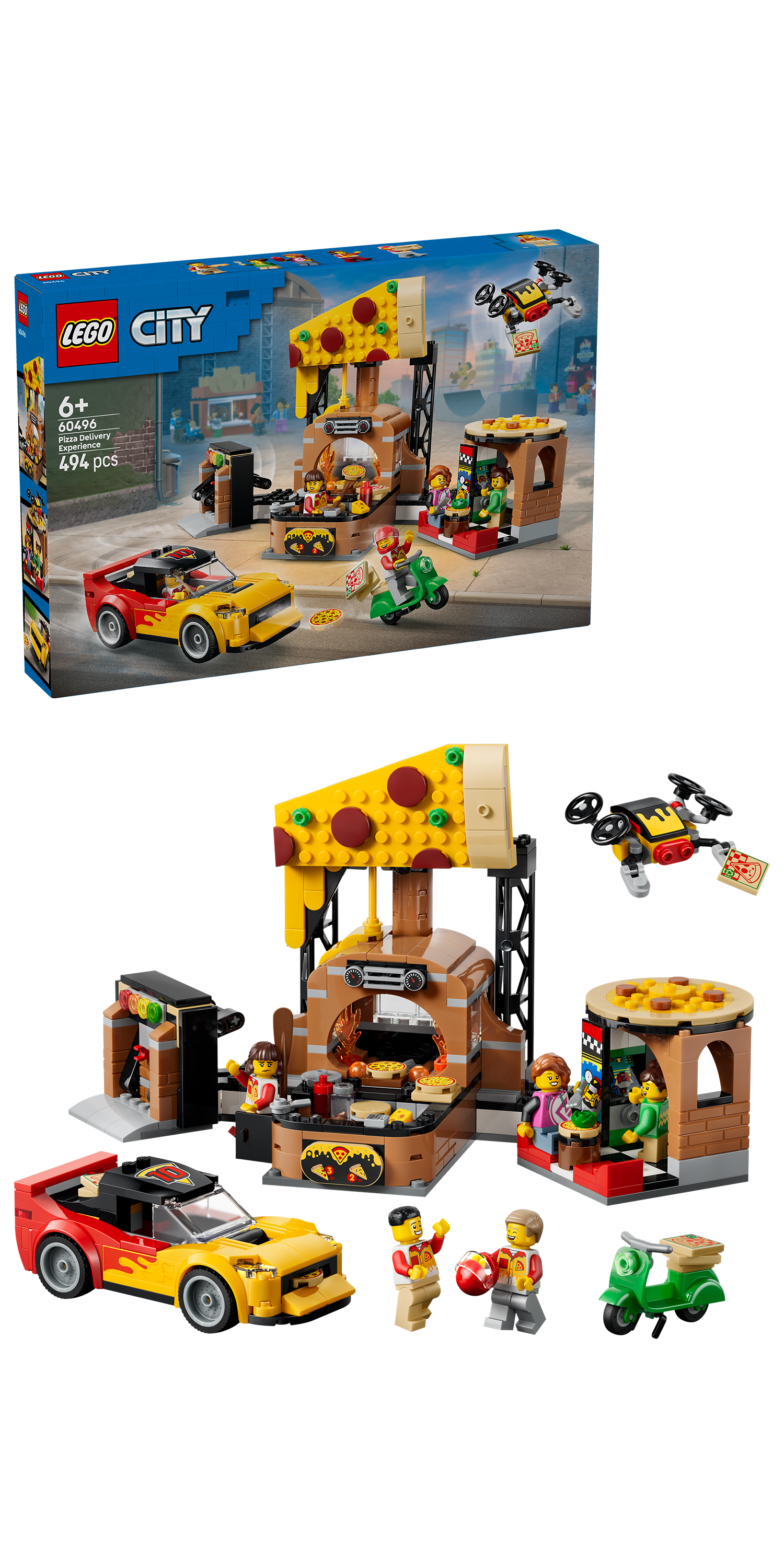 LEGO® | City: Pizza Delivery Experience with Vehicles (60496) - box and product image