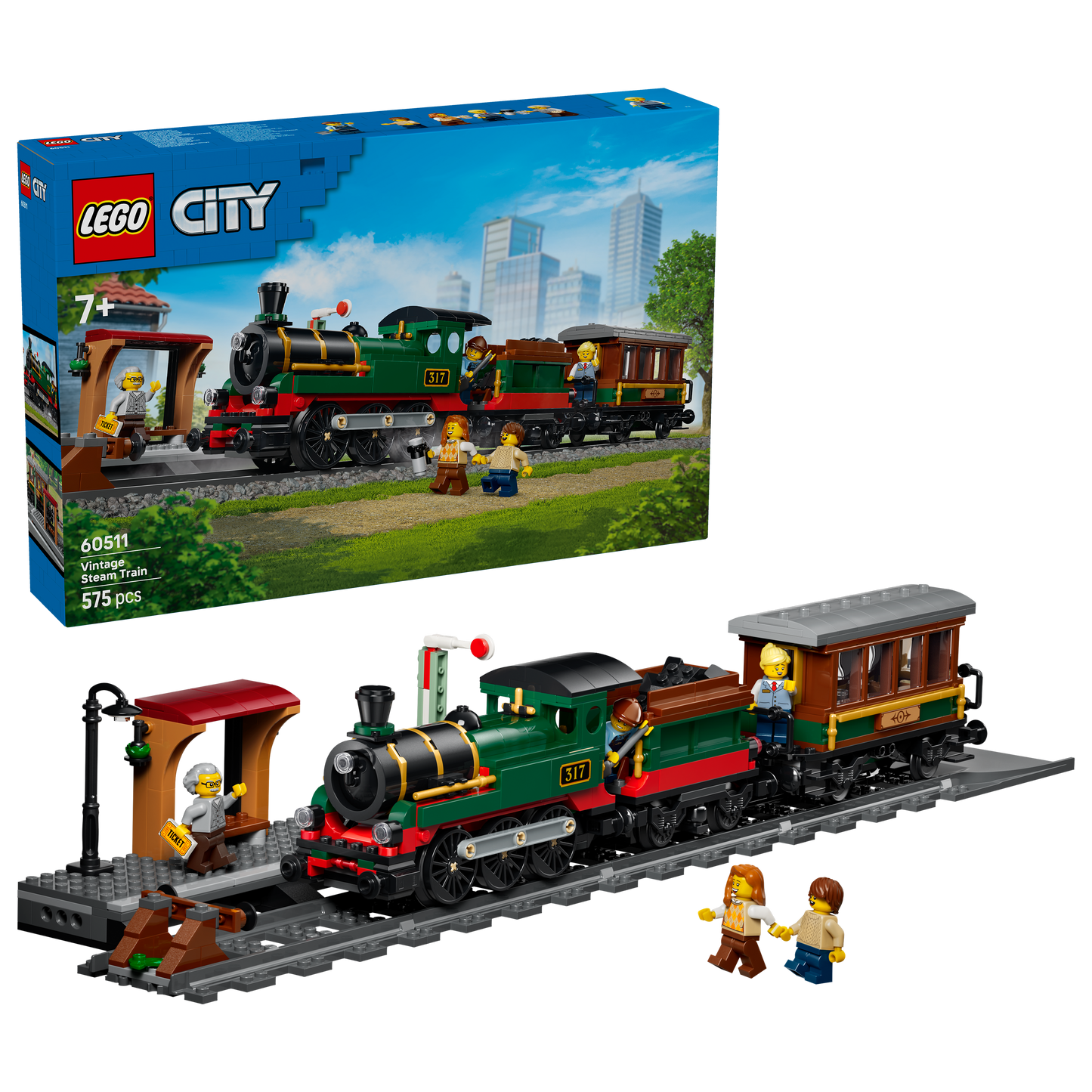 LEGO® | City: Vintage Steam Train (60511) - box and product image