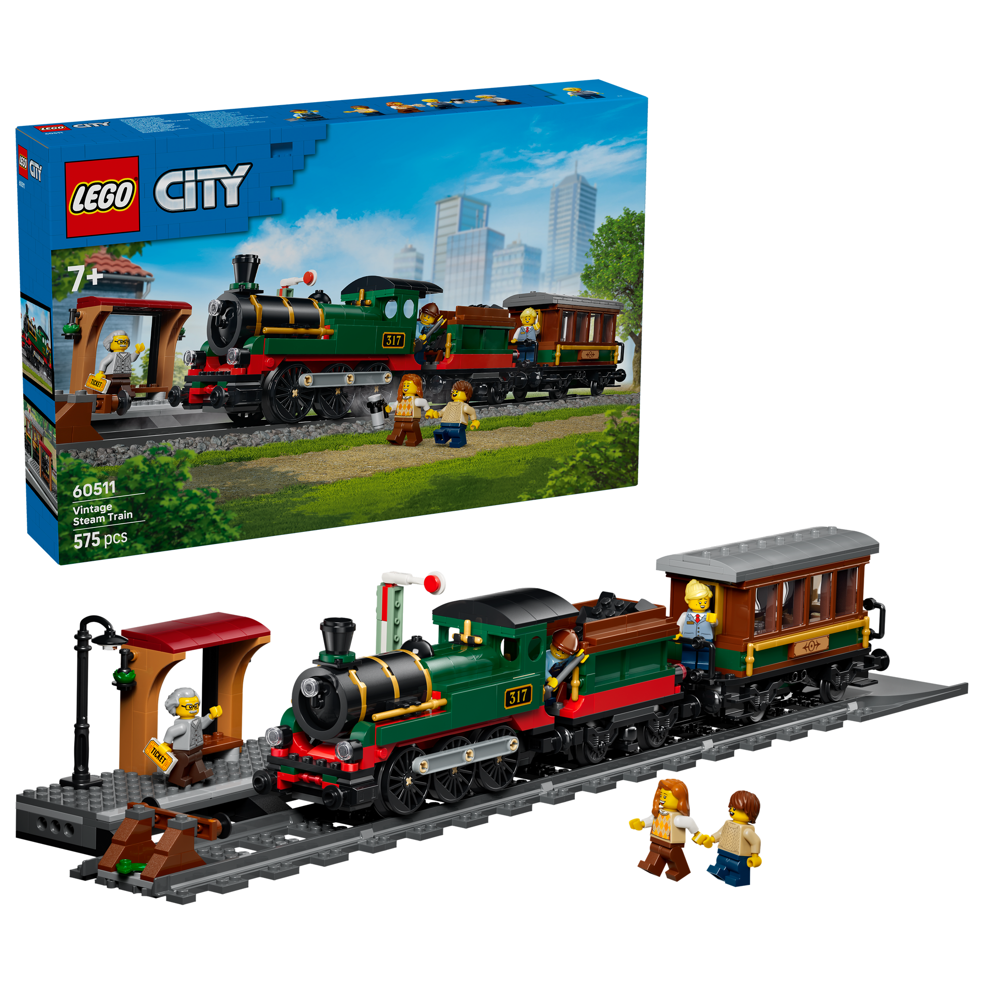 LEGO® | City: Vintage Steam Train (60511) - box and product image