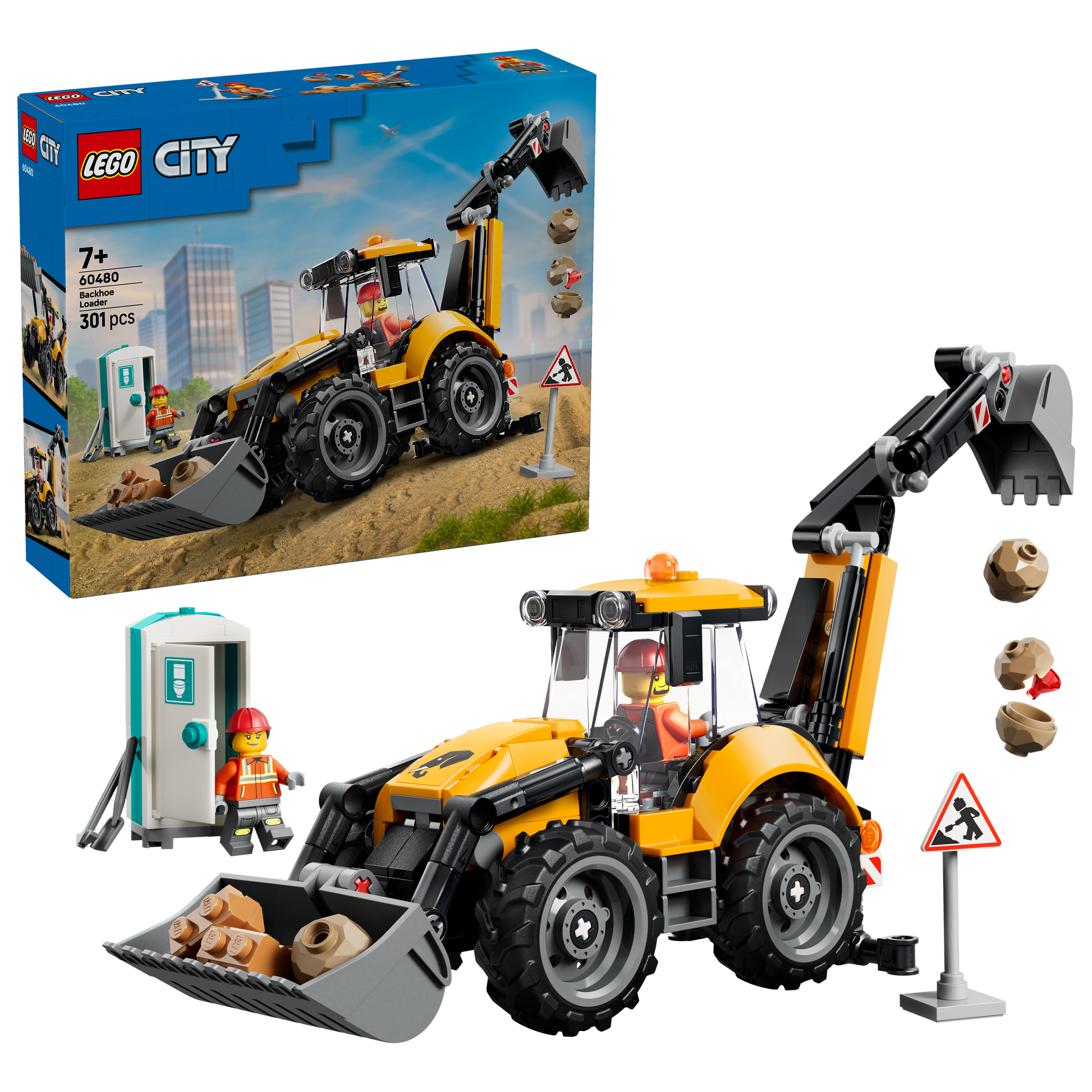 LEGO® | City: Yellow Backhoe Loader (60480) - box and product image