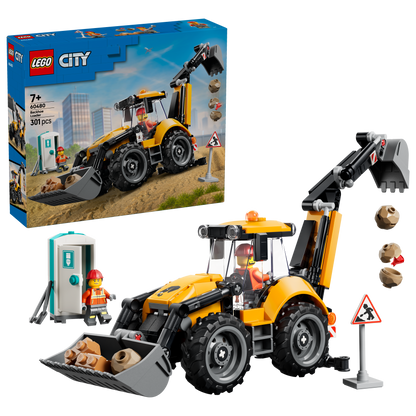 LEGO® | City: Yellow Backhoe Loader (60480) - box and product image