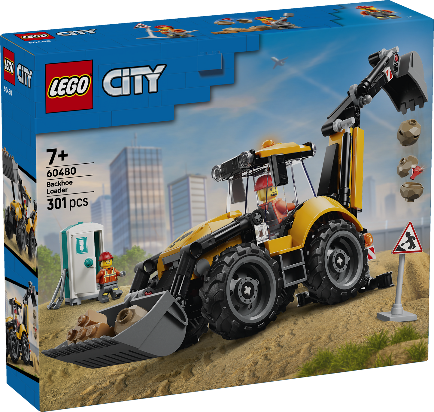 LEGO® | City: Yellow Backhoe Loader (60480) - box front