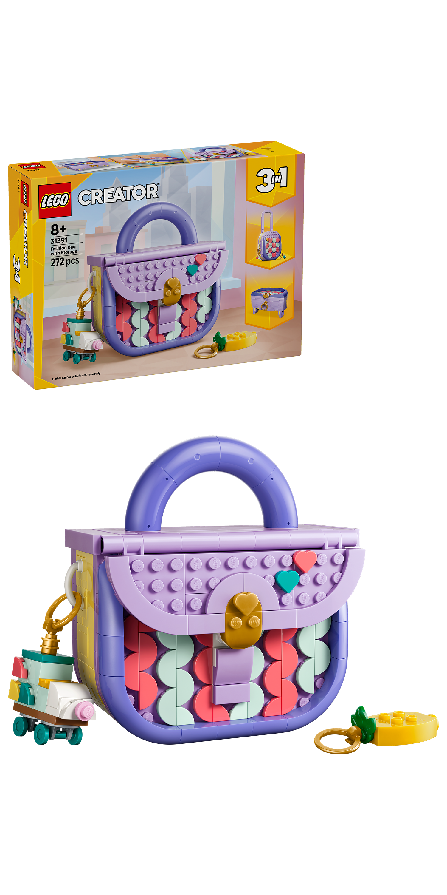 LEGO® | Creator 3-in-1: Art Fashion Bag with Storage (31391) - box and product image