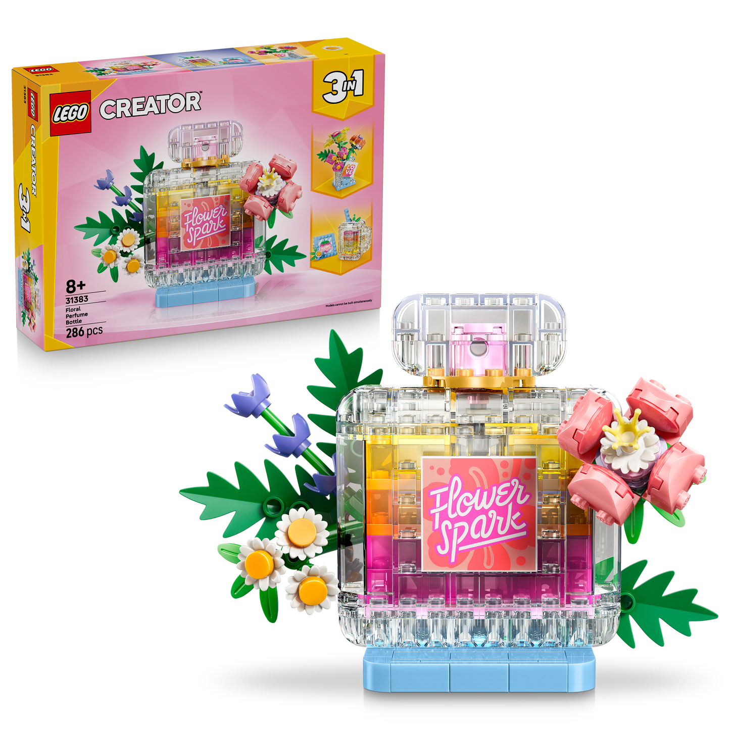 LEGO® | Creator 3-in-1: Floral Decor Perfume Bottle (31383) - box and product image