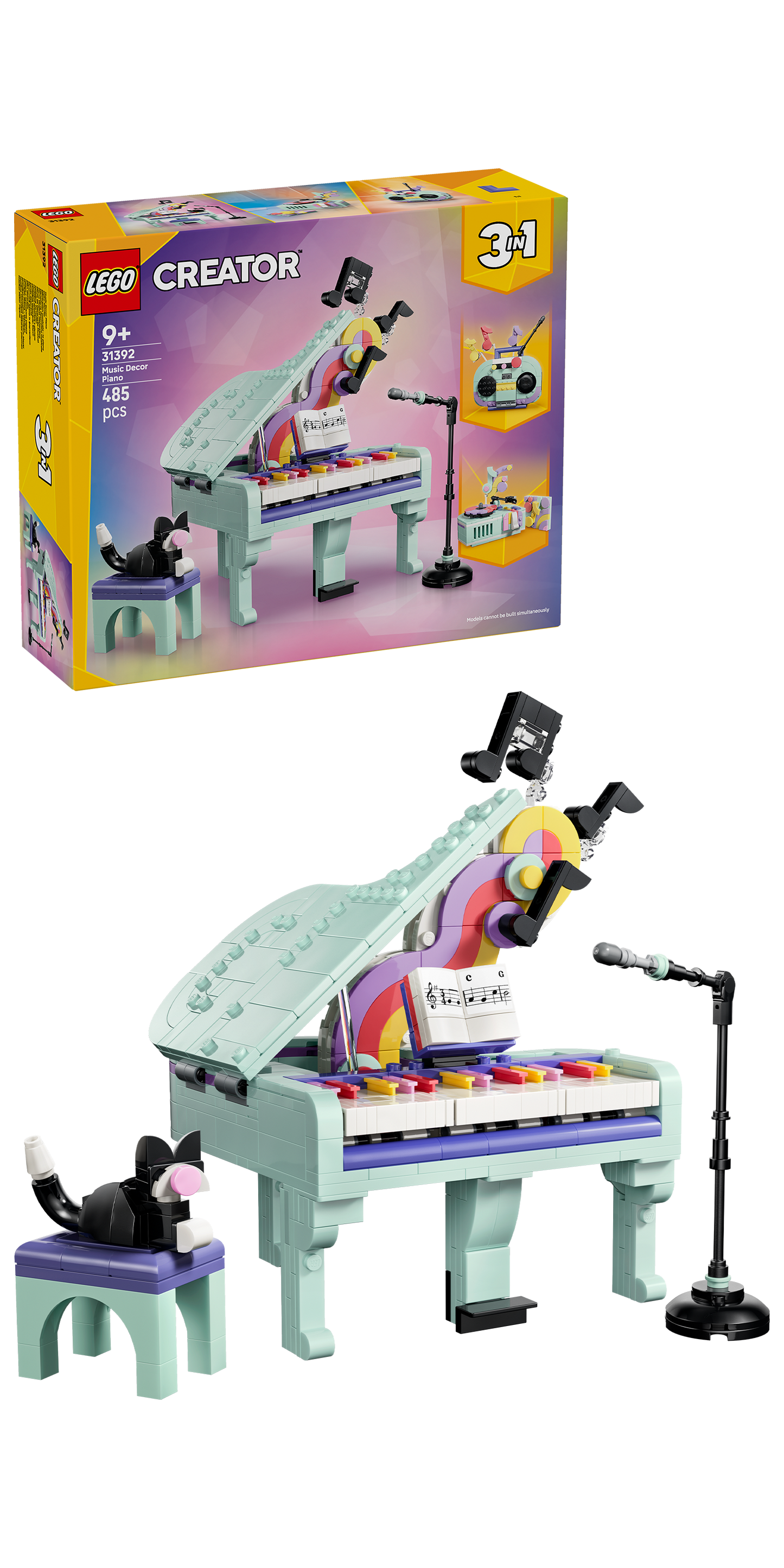 LEGO® | Creator 3-in-1: Music Decor Piano with Cat (31392) - box and product image