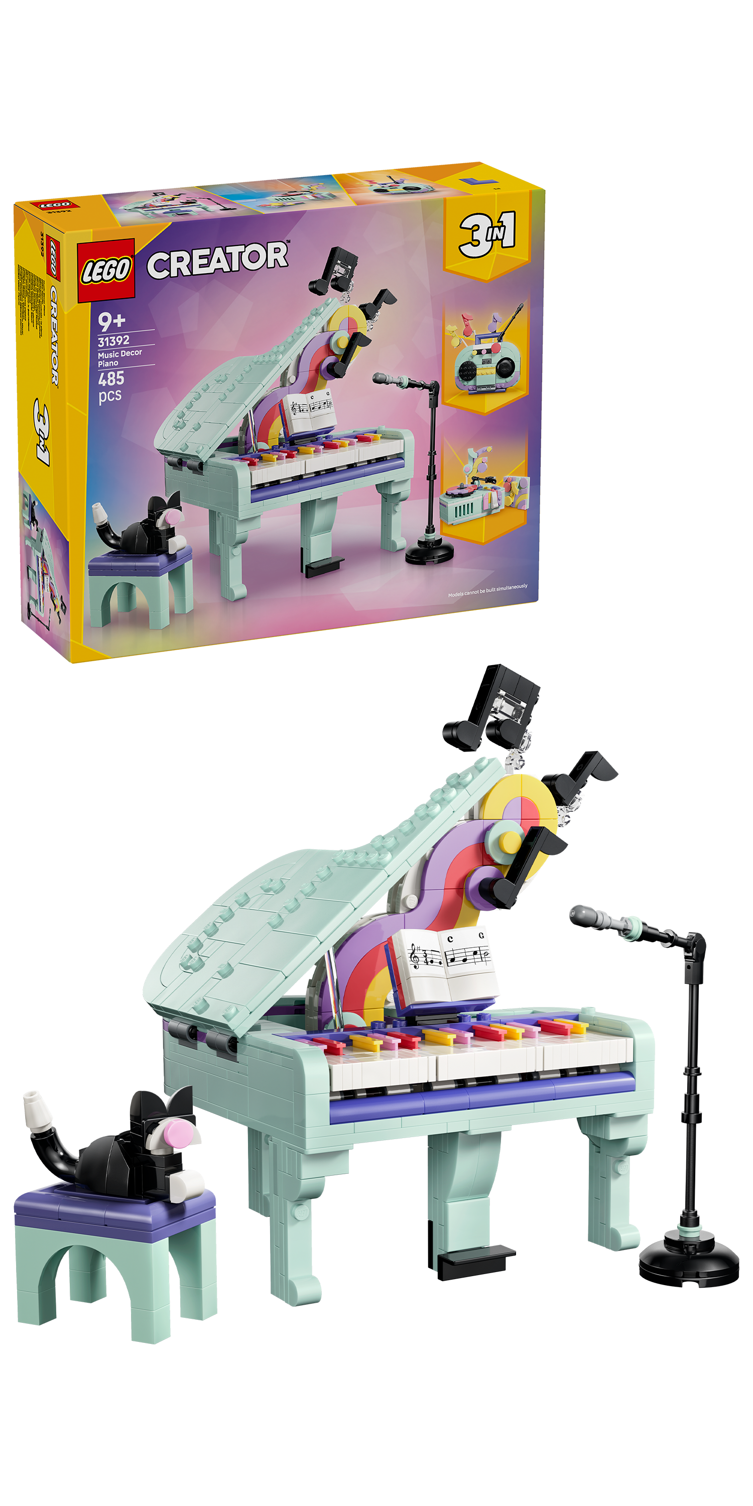 LEGO® | Creator 3-in-1: Music Decor Piano with Cat (31392) - box and product image