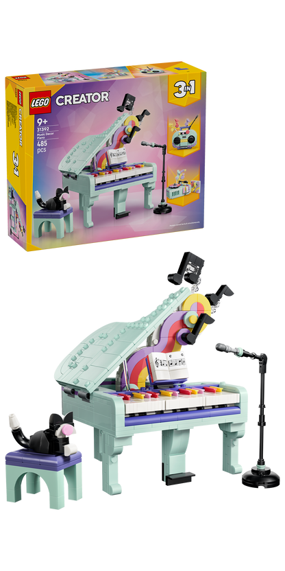 LEGO® | Creator 3-in-1: Music Decor Piano with Cat (31392) - box and product image