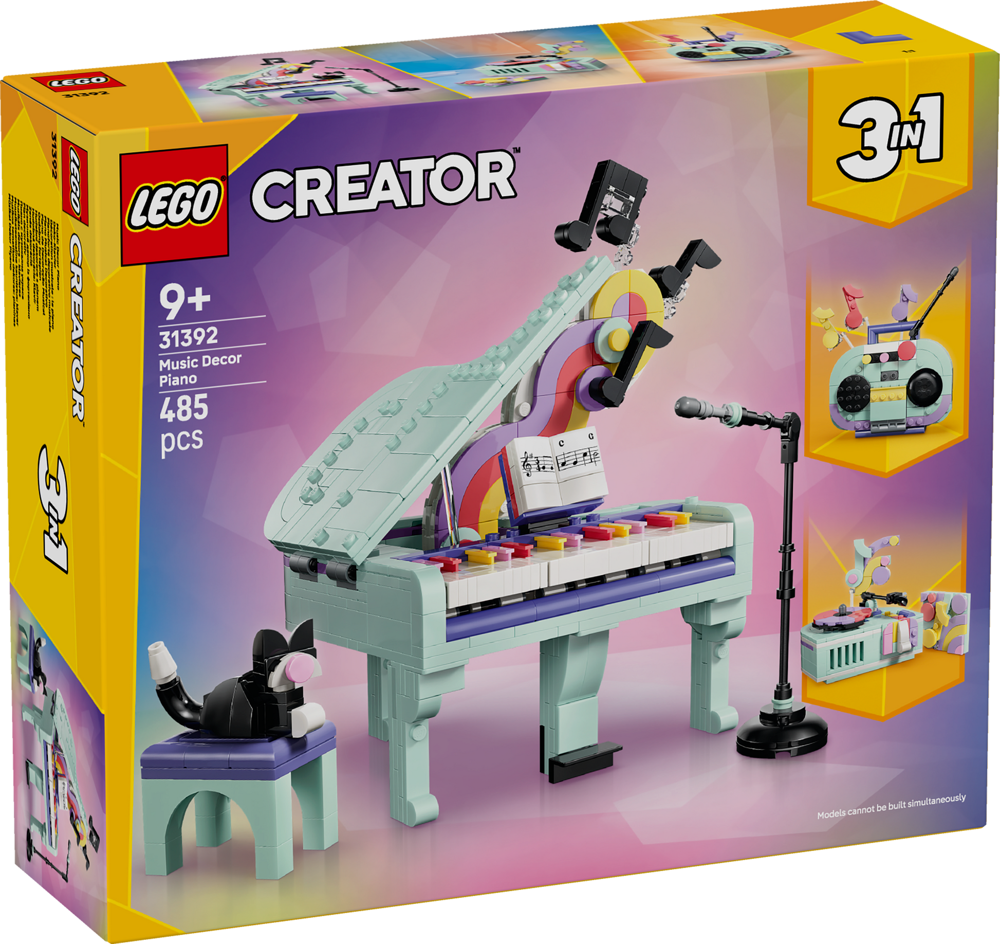 LEGO® | Creator 3-in-1: Music Decor Piano with Cat (31392) - box front
