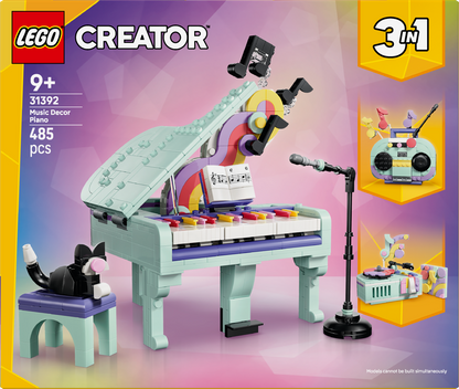 LEGO® | Creator 3-in-1: Music Decor Piano with Cat (31392) - box back