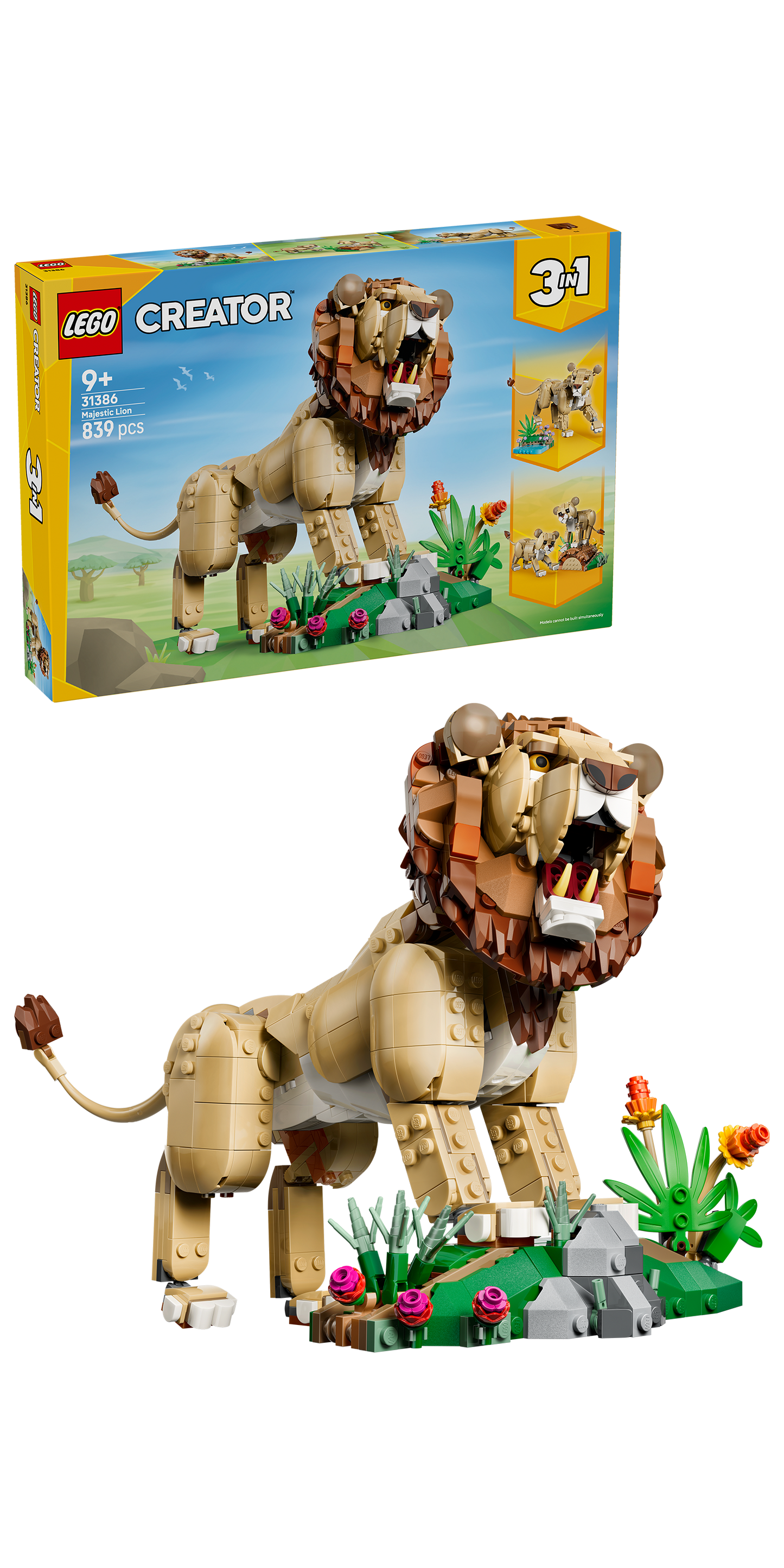 LEGO® | Creator 3-in-1: Wild Animals: Majestic Lion (31386) - box and product image