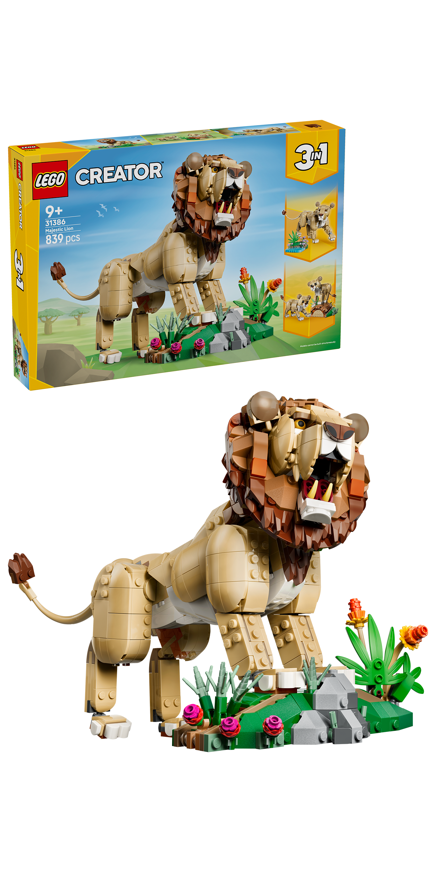 LEGO® | Creator 3-in-1: Wild Animals: Majestic Lion (31386) - box and product image