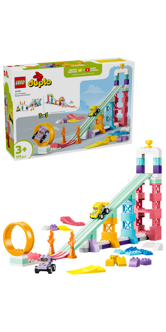 LEGO® | DUPLO: 3 in 1 Creative Ramps with Vehicles (10478) - box and product image