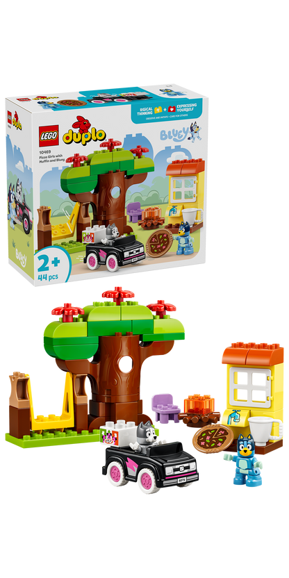 LEGO® | DUPLO: Pizza Girls with Muffin and Bluey (10469) - box and product image