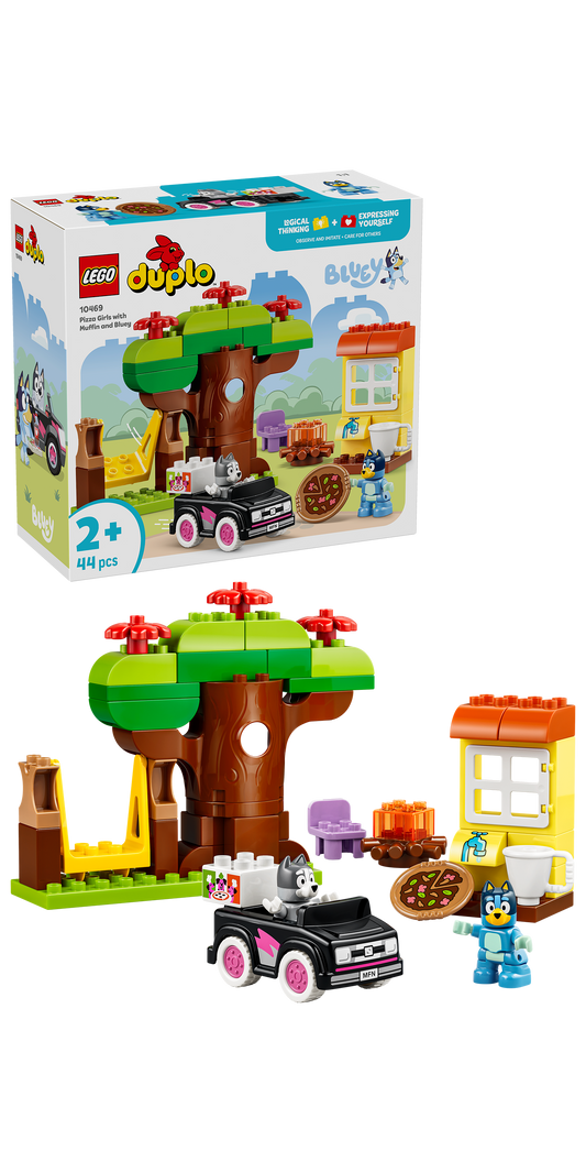 LEGO® | DUPLO: Pizza Girls with Muffin and Bluey (10469) - box and product image