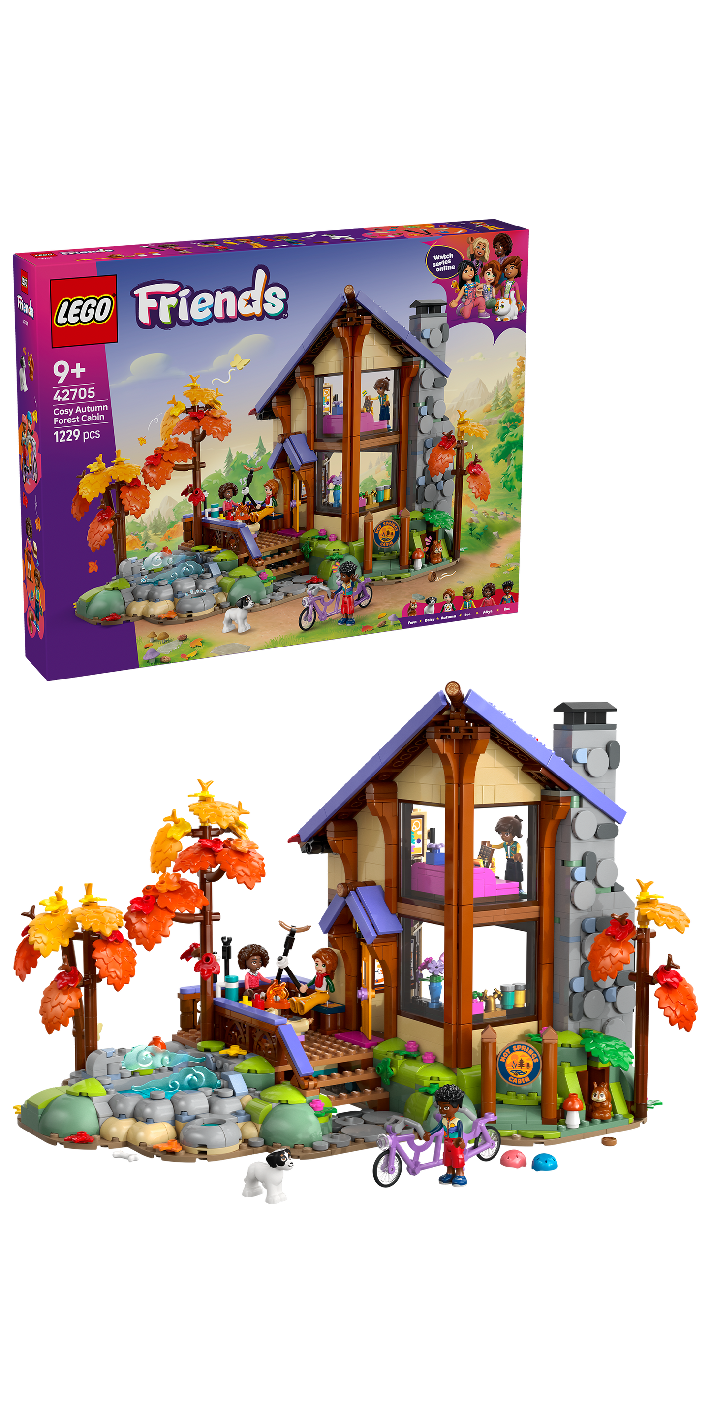 LEGO® | Friends: Cozy Fall Forest Cabin (42705) - box and product image