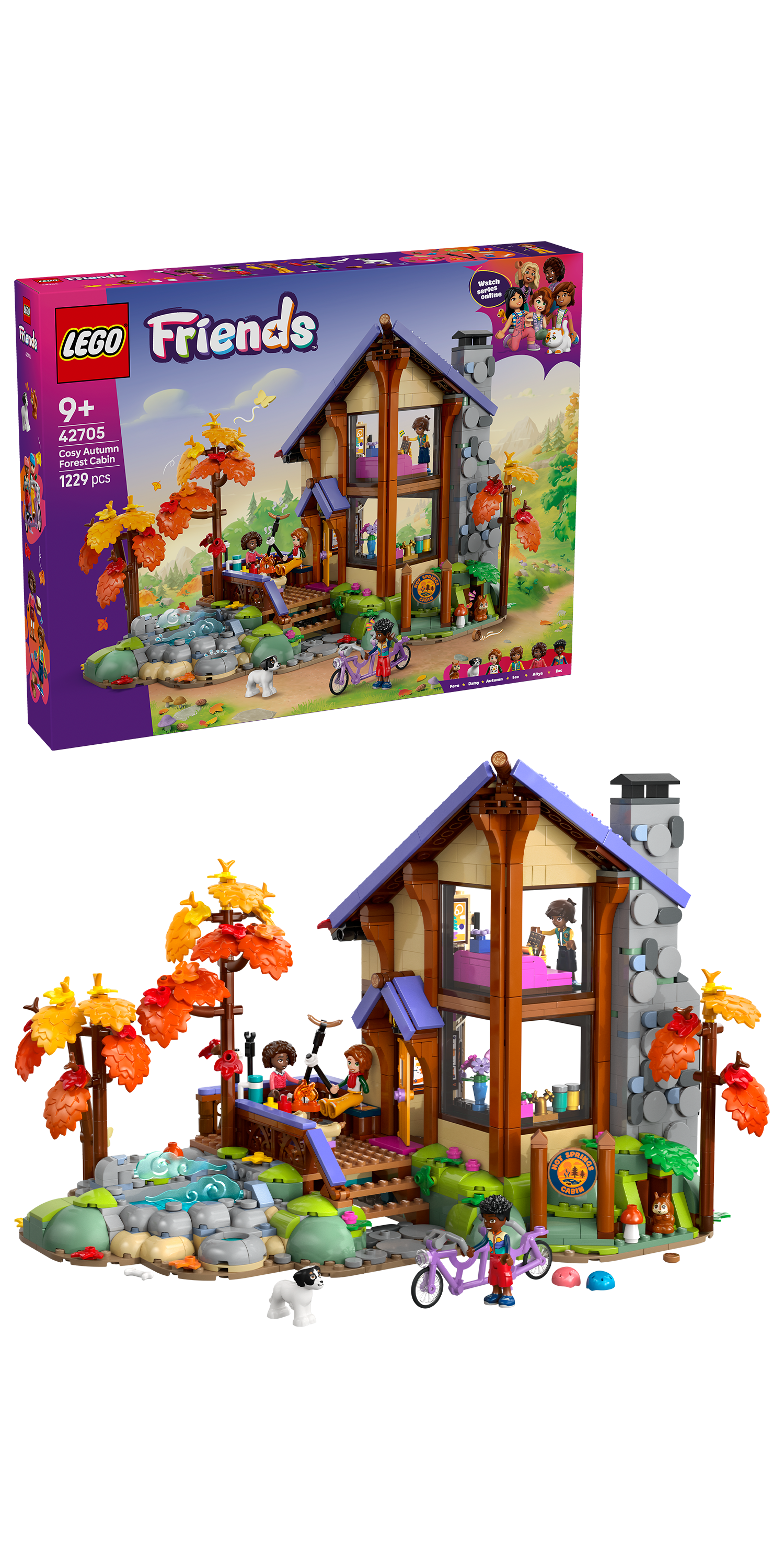 LEGO® | Friends: Cozy Fall Forest Cabin (42705) - box and product image
