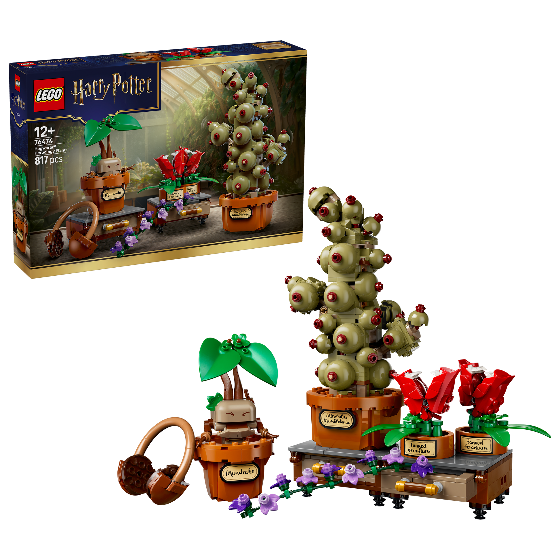 LEGO® | Harry Potter: Hogwarts Herbology Plants (76474) - box and product image