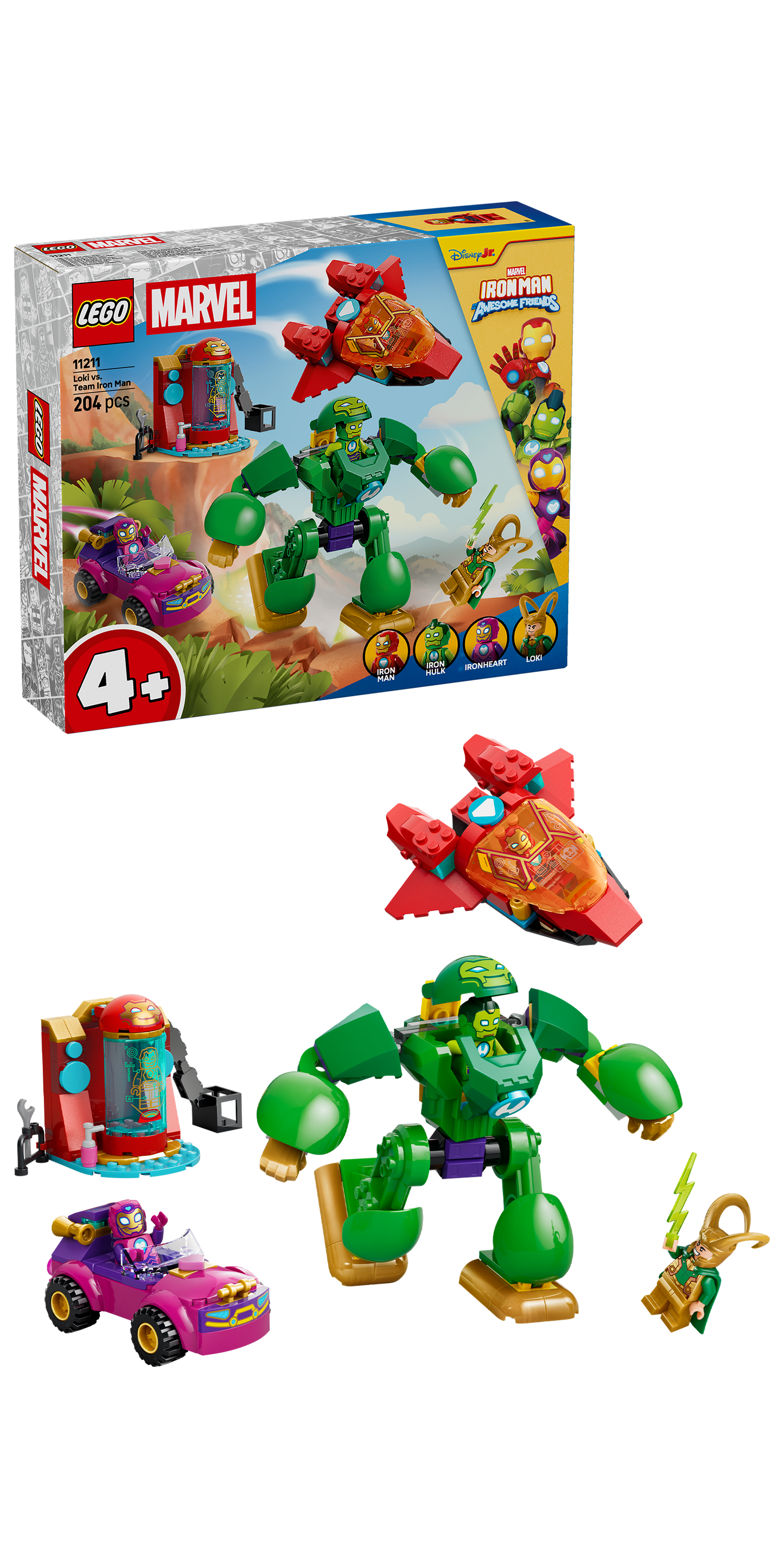 LEGO® | Marvel: Loki vs. Team Iron Man (11211) - box and product image