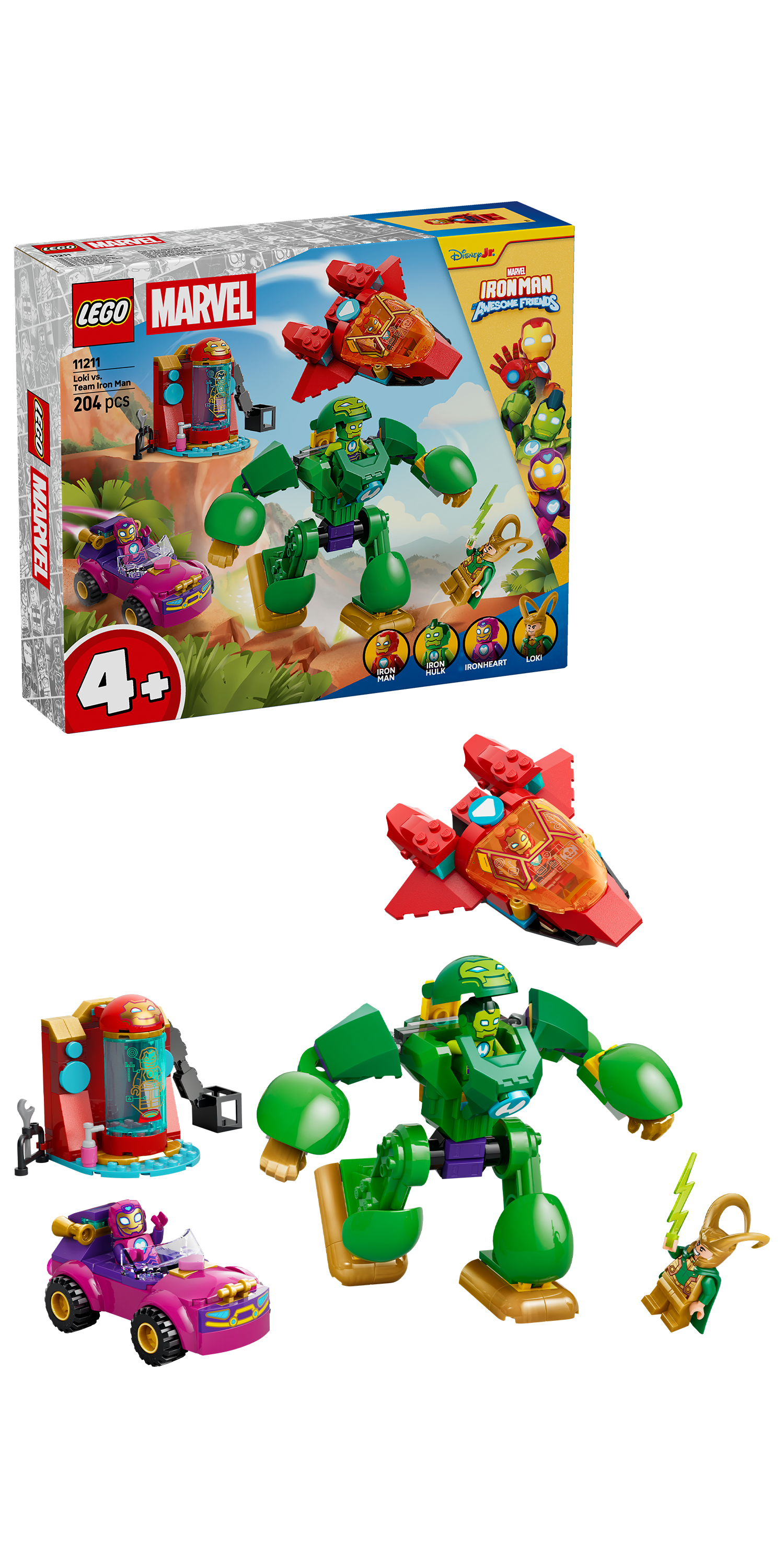 LEGO® | Marvel: Loki vs. Team Iron Man (11211) - box and product image