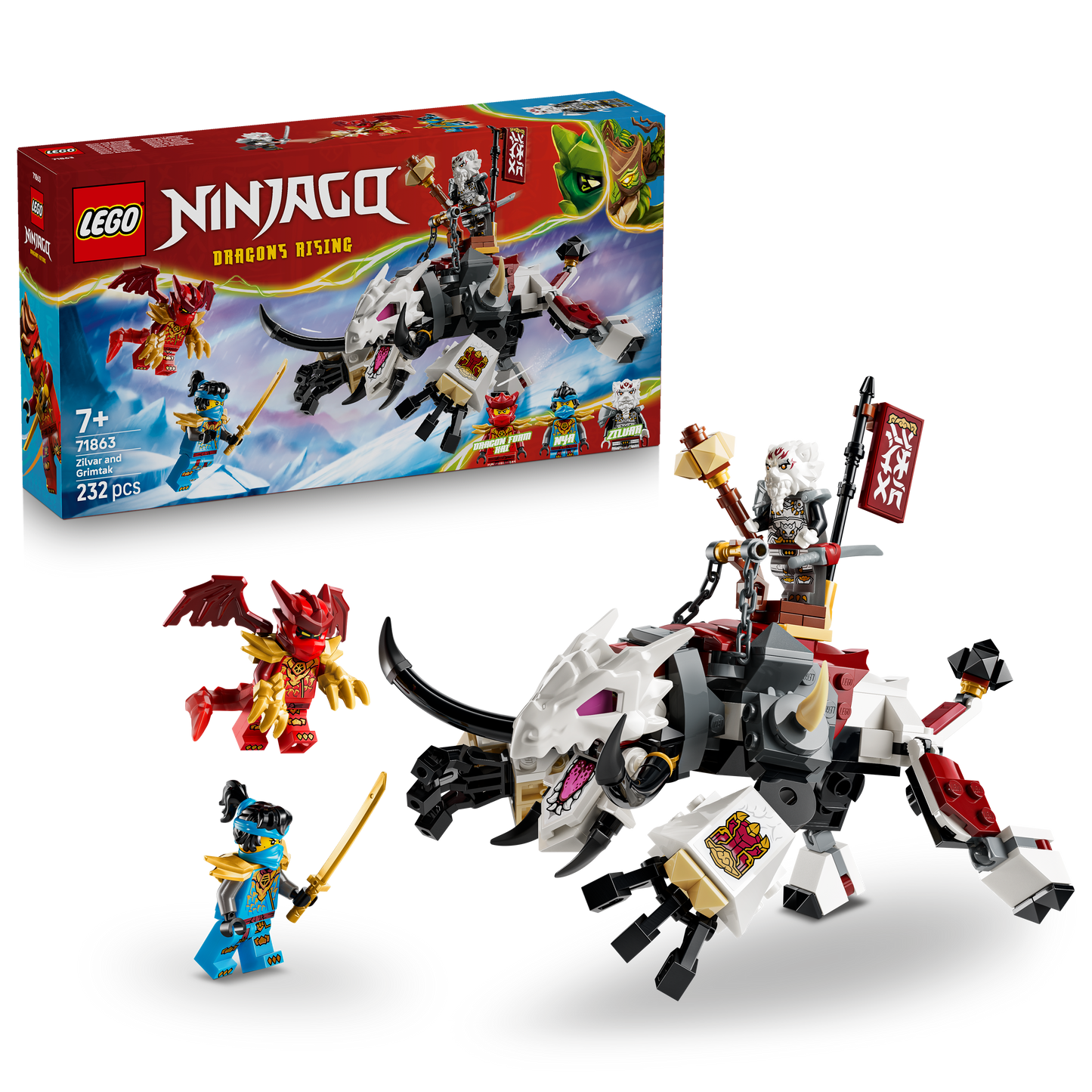 LEGO® | NINJAGO: Zilvar and Grimtak the Dragon Beast (71863) - box and product image