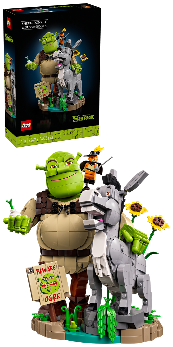 LEGO® | Shrek: Shrek, Donkey & Puss in Boots (72423) - box and product image