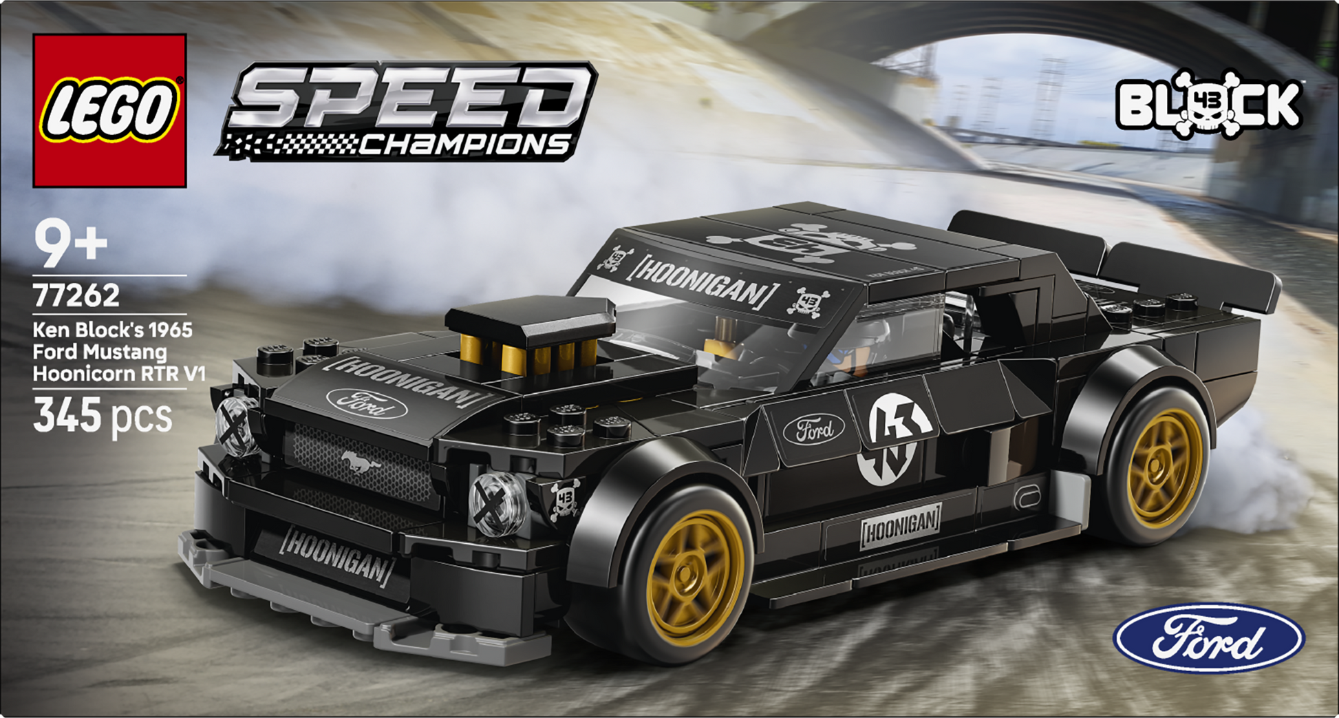 LEGO® | Speed Champions: Ken Block's '65 Ford Mustang Hoonicorn V1 (77262) - box back