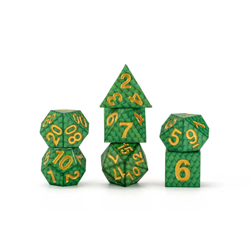 FanRoll: Dragon Storm Silicone Dice Set - Green Dragon Scales