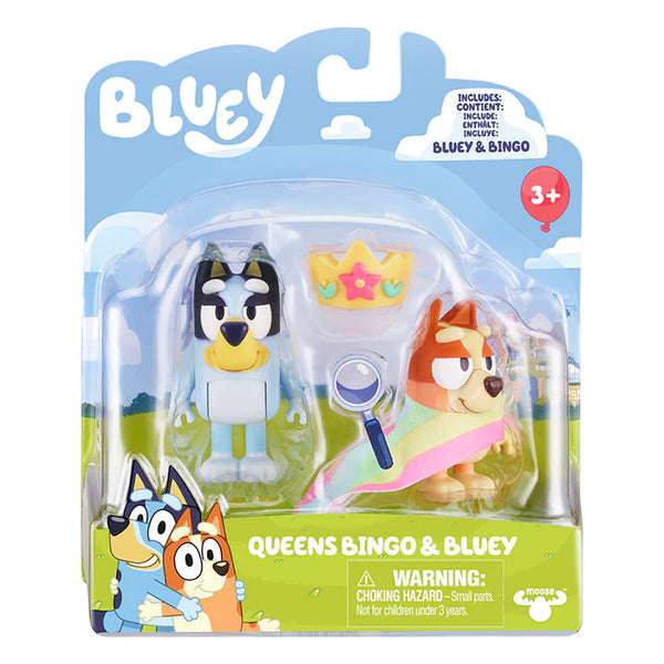 Bluey S5 2PK Figure - Queen Bluey & Bingo