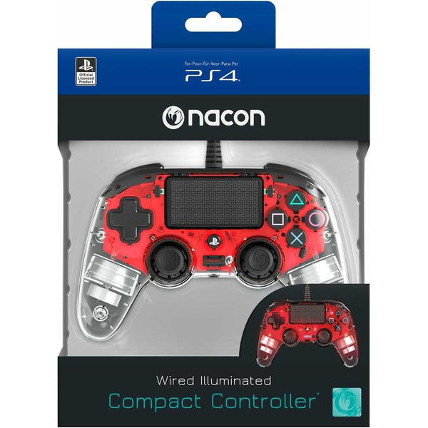 Nacon Wired Compact Controller [Clear Red] (PlayStation 4)