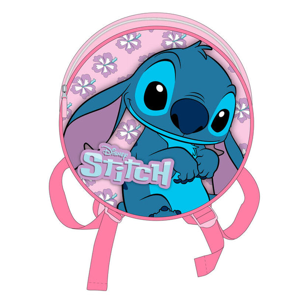 STITCH SATCHEL BACKPACK DISNEY PINK ROUND