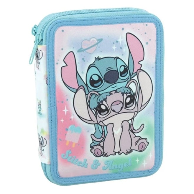 Stitch Double-Zip Pencil Case - GIM DOUBLE CASE STITCH BRUSH IT OUT 342-03100 - Image 1