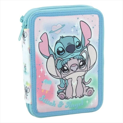 Stitch Double-Zip Pencil Case - GIM DOUBLE CASE STITCH BRUSH IT OUT 342-03100 - Image 1