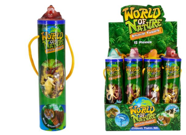 World of Nature Animal Tubes - 12 Piece 4 Assorted Designs CDU