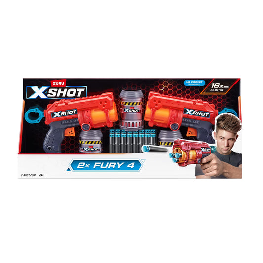 XSHOT Excel Double Fury 4 Blaster Combo Pack (16 Darts, 3 Cans) by ZURU 2 of 6