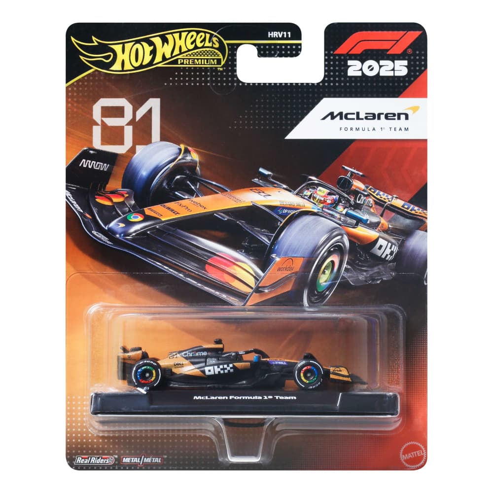 Hot Wheels Premium Formula 1: McLaren - Oscar Piastri (1:64) - Hot Wheels Premium McLaren 2025 Formula 1® Team #81