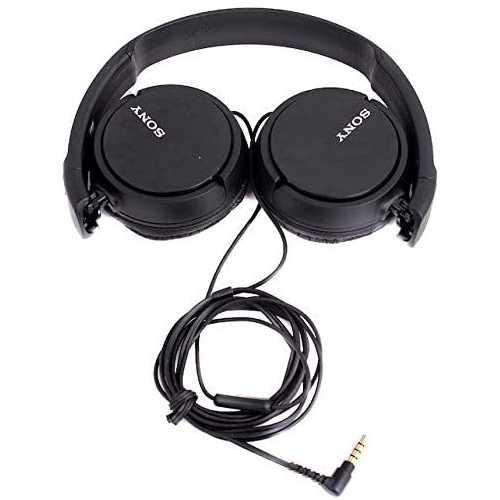 Sony MDR-ZX110APBC Black Foldable On-Ear Headphones with Microphone