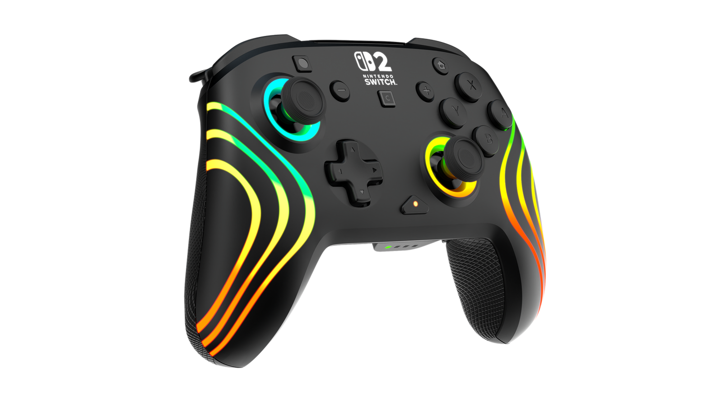 Afterglow Wave wireless controller black angled view