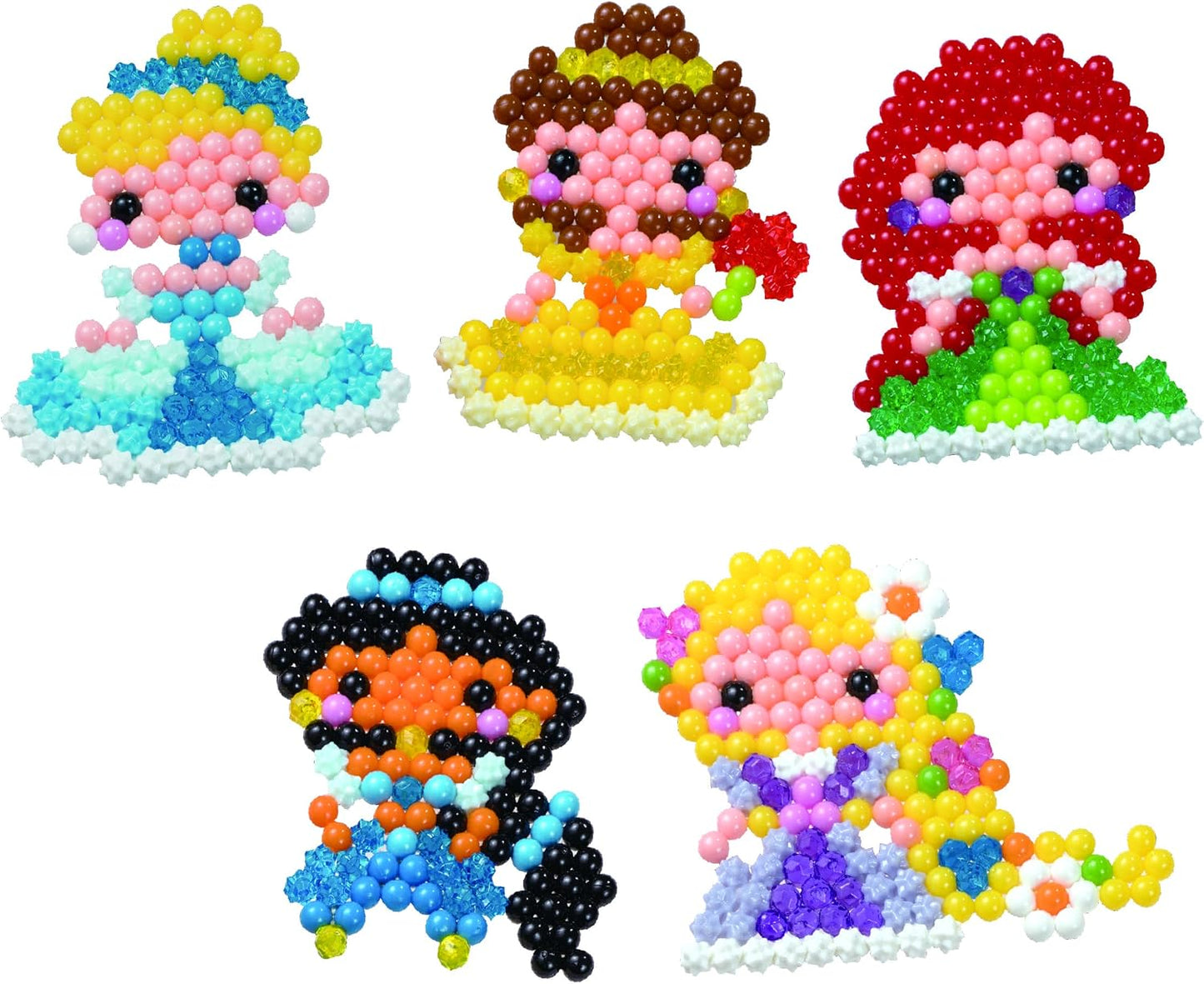Aquabeads Disney Princess Dazzle completed bead designs