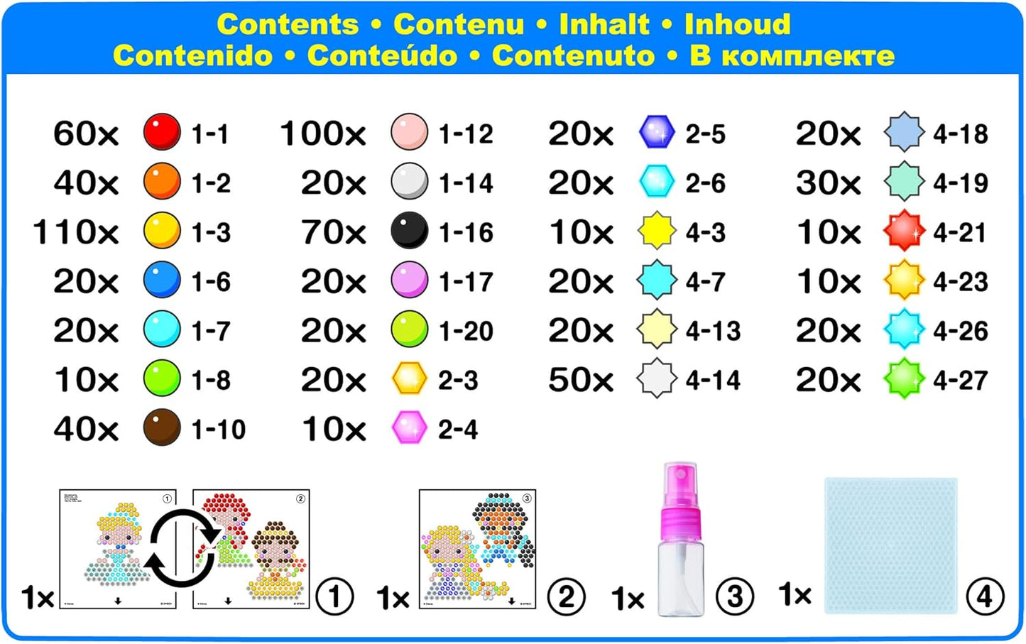 Aquabeads Disney Princess Dazzle Set contents