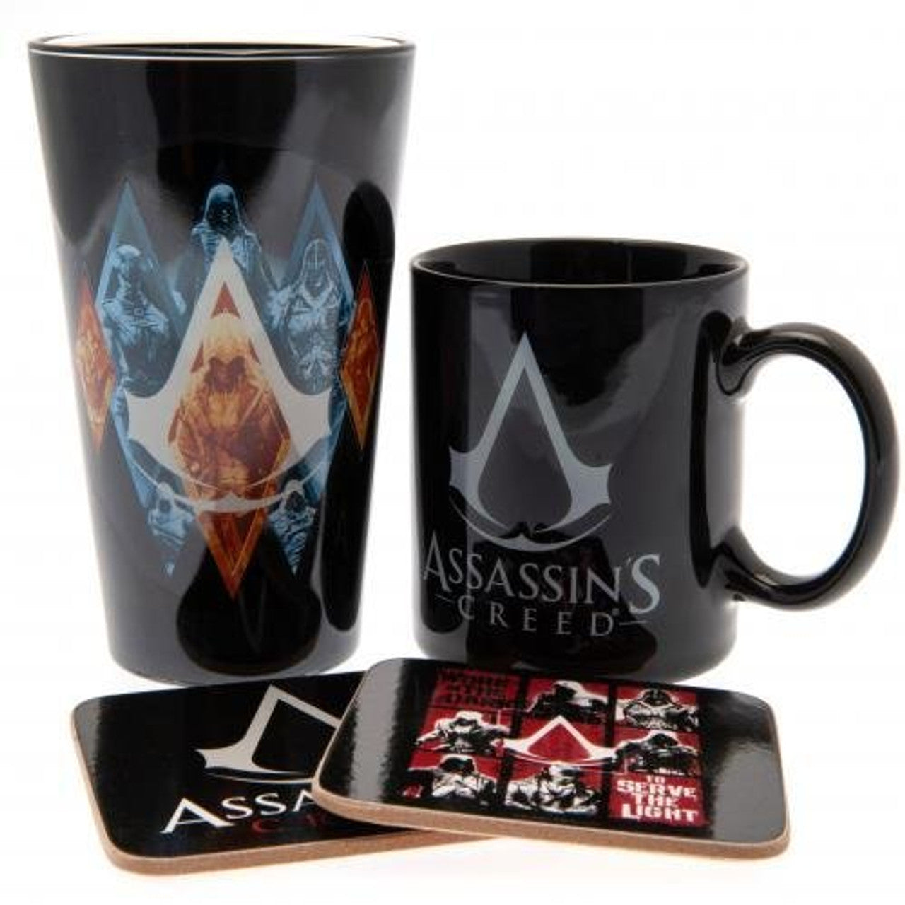 Gift Box: Assassin's Creed - Assassins Mug, Large Glass and 2 Coasters