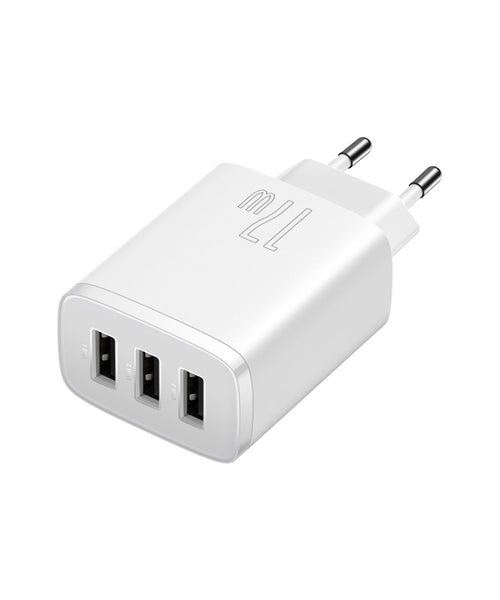 Baseus Compact Charger 3XUSB 17W White