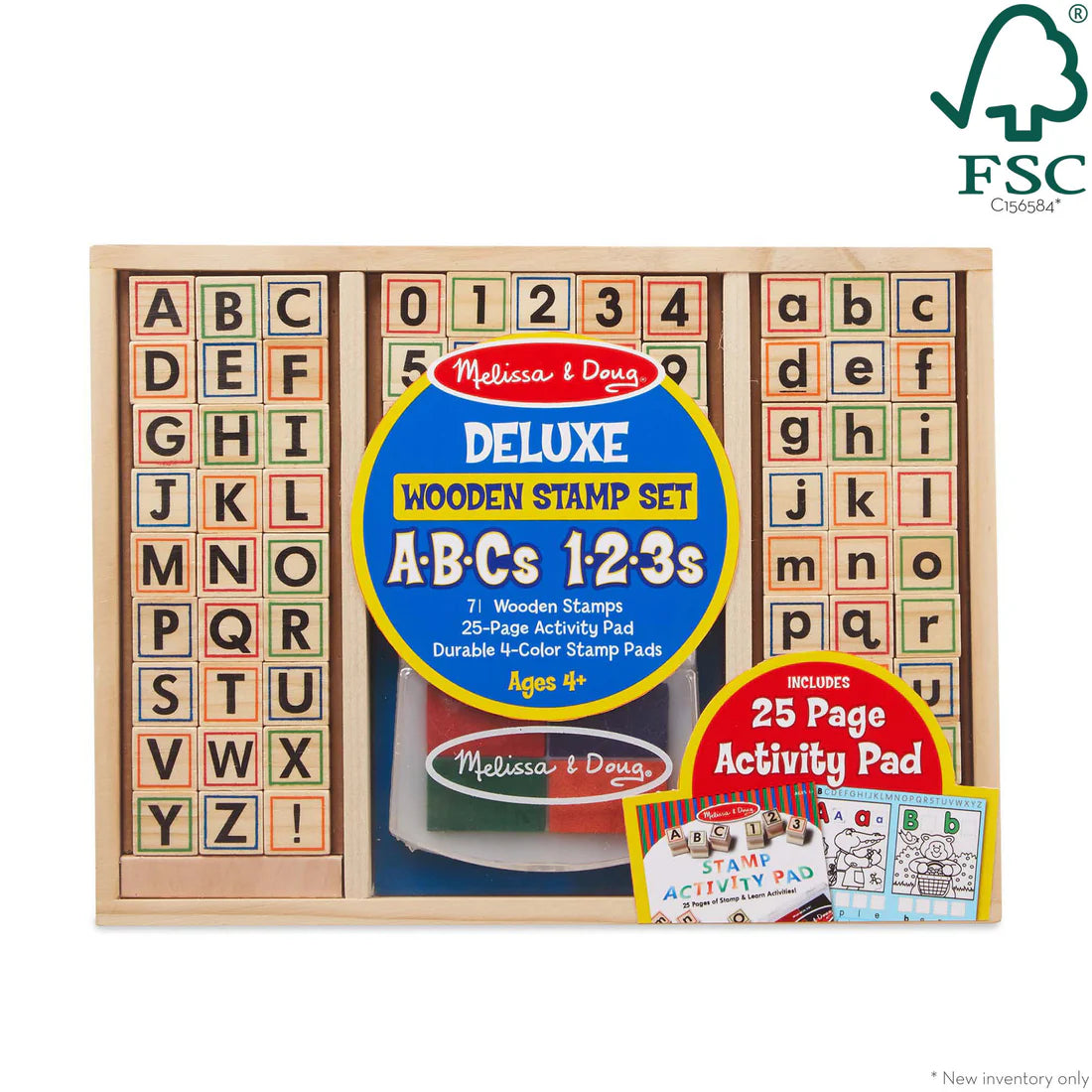 Melissa & Doug: Deluxe Wooden Stamp Set - ABCs 123s