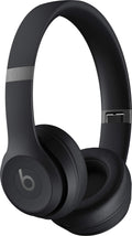Beats Solo 4 matte black wireless on-ear headphones front view