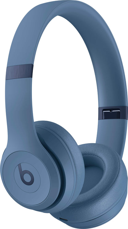 Beats Solo 4 slate blue wireless on-ear headphones front view