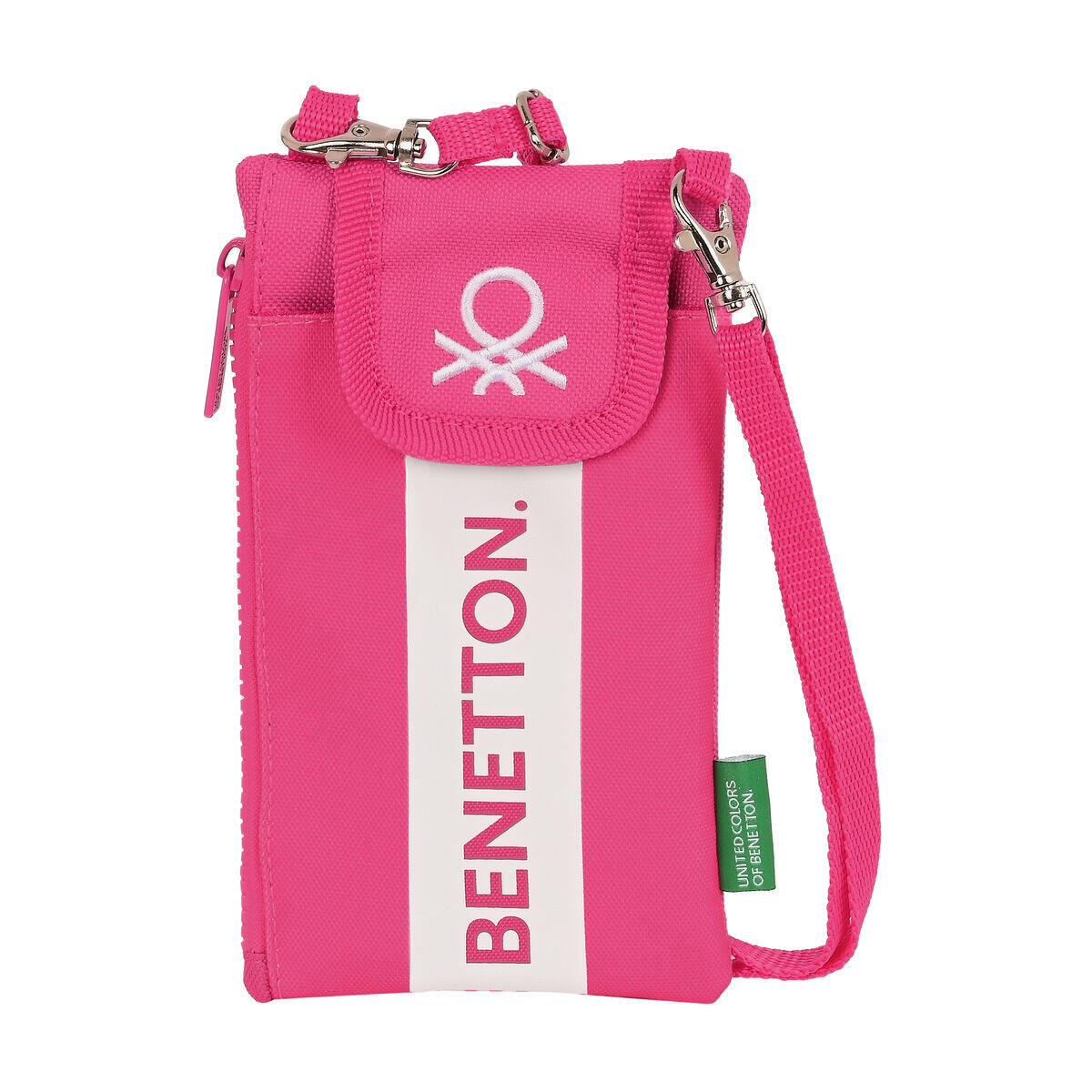Benetton raspberry mobile phone wallet front