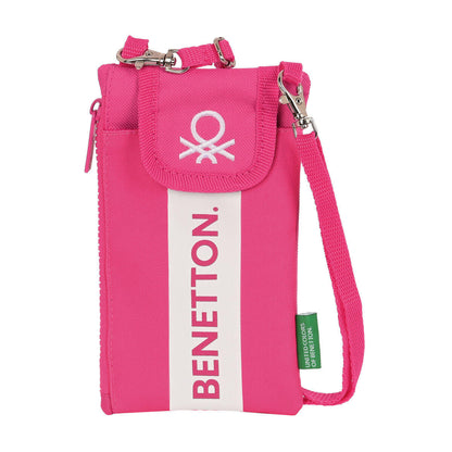 Benetton raspberry mobile phone wallet front